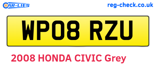 WP08RZU are the vehicle registration plates.