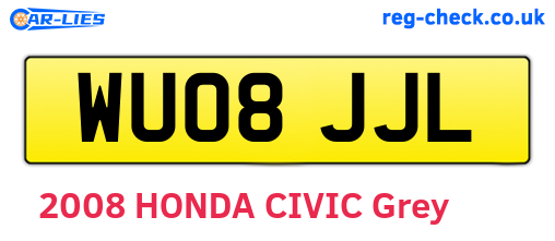 WU08JJL are the vehicle registration plates.