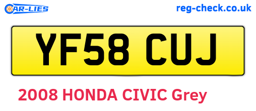 YF58CUJ are the vehicle registration plates.