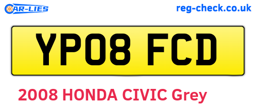 YP08FCD are the vehicle registration plates.