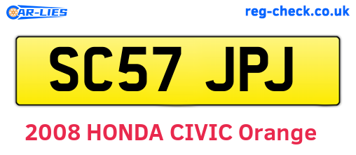 SC57JPJ are the vehicle registration plates.
