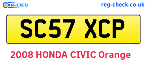 SC57XCP are the vehicle registration plates.