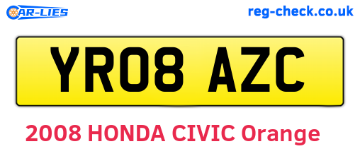 YR08AZC are the vehicle registration plates.