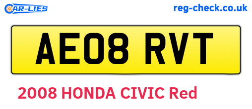 AE08RVT are the vehicle registration plates.