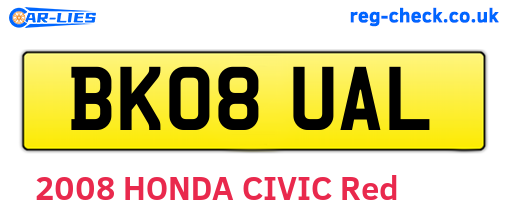 BK08UAL are the vehicle registration plates.