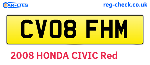 CV08FHM are the vehicle registration plates.