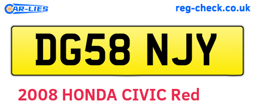DG58NJY are the vehicle registration plates.