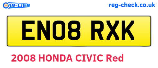 EN08RXK are the vehicle registration plates.