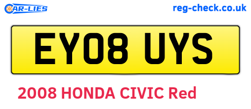 EY08UYS are the vehicle registration plates.