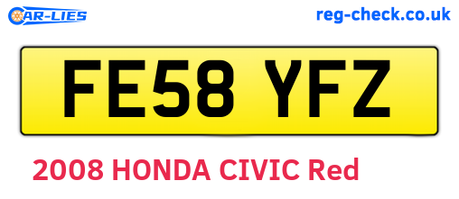 FE58YFZ are the vehicle registration plates.