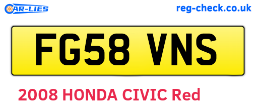 FG58VNS are the vehicle registration plates.
