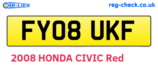 FY08UKF are the vehicle registration plates.