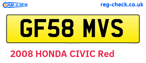 GF58MVS are the vehicle registration plates.