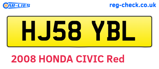 HJ58YBL are the vehicle registration plates.