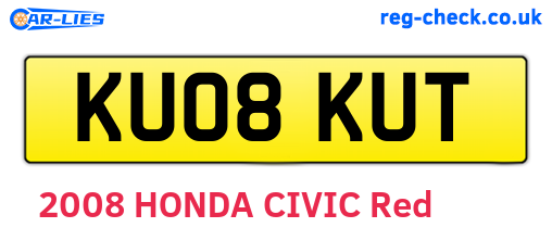 KU08KUT are the vehicle registration plates.