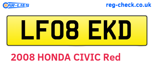 LF08EKD are the vehicle registration plates.