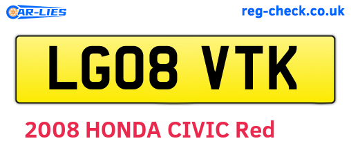 LG08VTK are the vehicle registration plates.