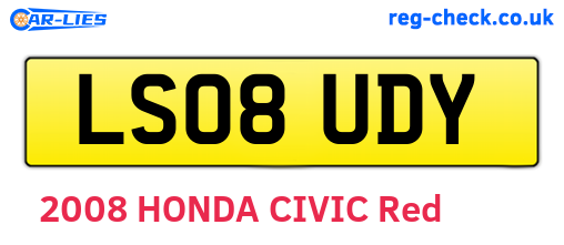 LS08UDY are the vehicle registration plates.
