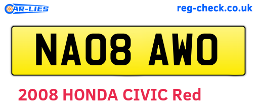 NA08AWO are the vehicle registration plates.