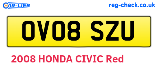 OV08SZU are the vehicle registration plates.