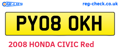 PY08OKH are the vehicle registration plates.
