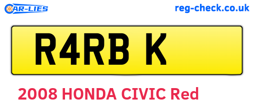 R4RBK are the vehicle registration plates.