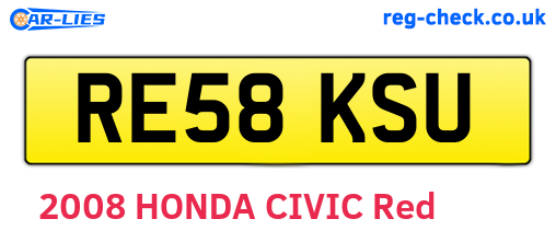 RE58KSU are the vehicle registration plates.
