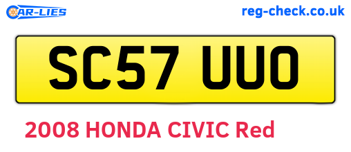 SC57UUO are the vehicle registration plates.