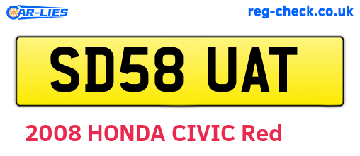 SD58UAT are the vehicle registration plates.