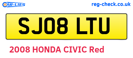 SJ08LTU are the vehicle registration plates.