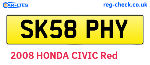 SK58PHY are the vehicle registration plates.