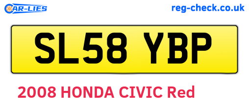 SL58YBP are the vehicle registration plates.