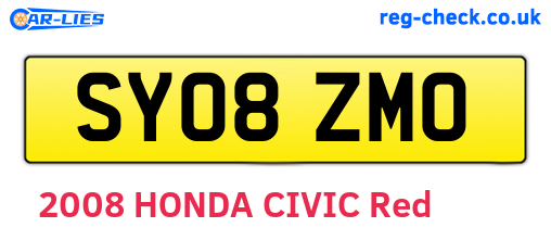 SY08ZMO are the vehicle registration plates.