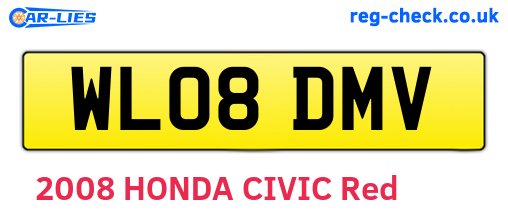WL08DMV are the vehicle registration plates.