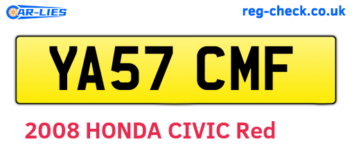 YA57CMF are the vehicle registration plates.