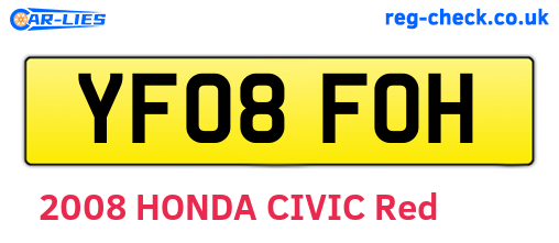 YF08FOH are the vehicle registration plates.