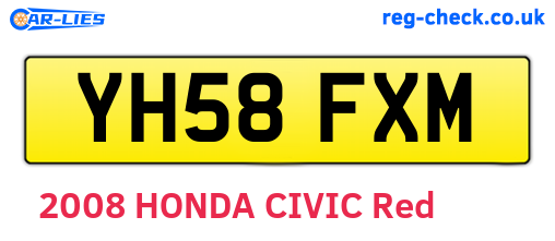 YH58FXM are the vehicle registration plates.