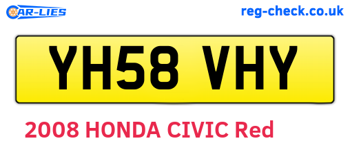 YH58VHY are the vehicle registration plates.