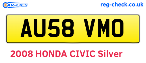 AU58VMO are the vehicle registration plates.