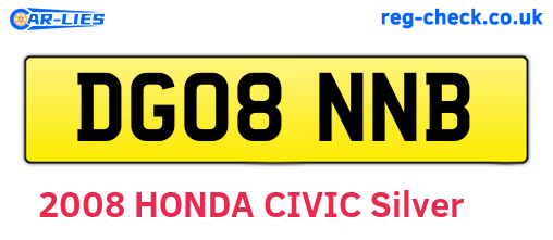 DG08NNB are the vehicle registration plates.