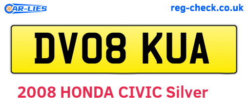 DV08KUA are the vehicle registration plates.