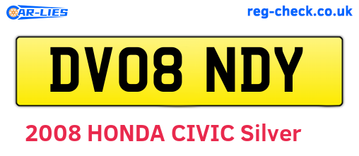 DV08NDY are the vehicle registration plates.