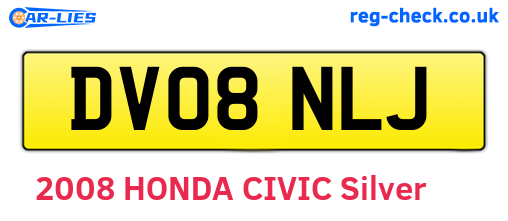 DV08NLJ are the vehicle registration plates.