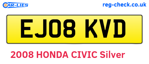 EJ08KVD are the vehicle registration plates.