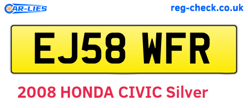 EJ58WFR are the vehicle registration plates.
