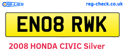 EN08RWK are the vehicle registration plates.