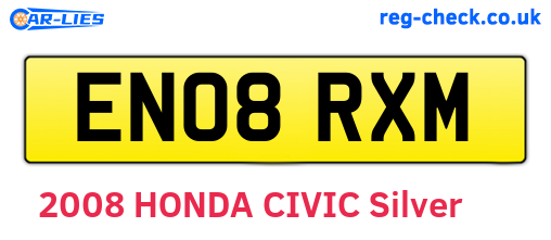EN08RXM are the vehicle registration plates.