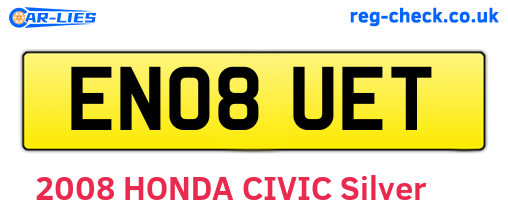 EN08UET are the vehicle registration plates.