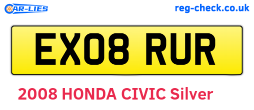 EX08RUR are the vehicle registration plates.