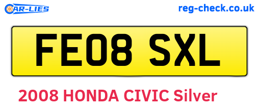 FE08SXL are the vehicle registration plates.